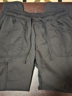 Scrubstar Black Cargo-Style Drawstring Joggers